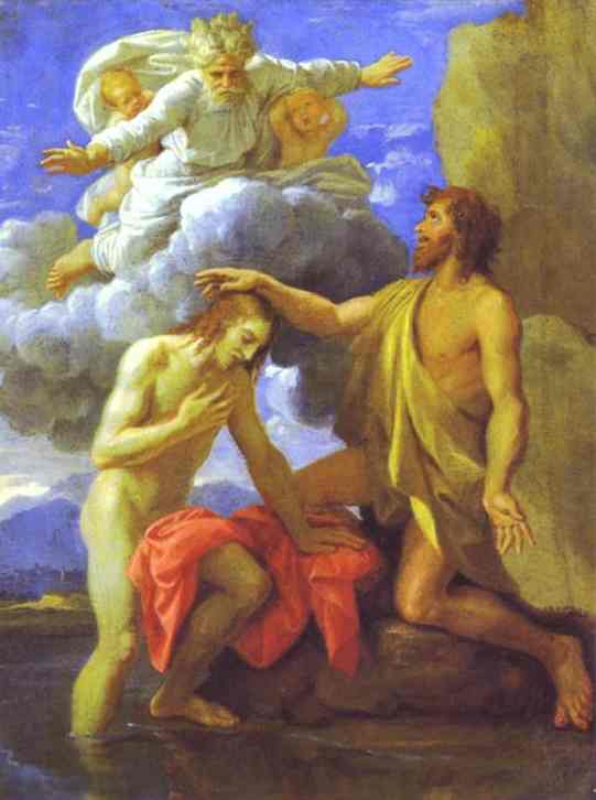Oil painting:The Baptism of Christ. 1645