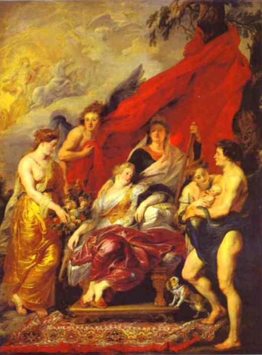 Oil painting:The Birth of Louis XIII. 1621