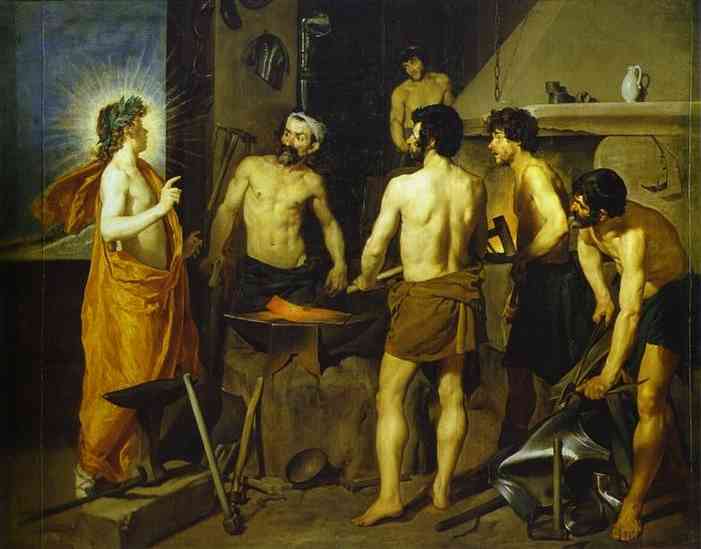 Oil painting:The Forge of Vulcan. 1630