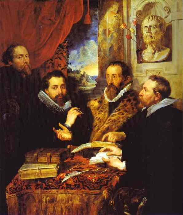 Oil painting:The Four Philosophers. 1611