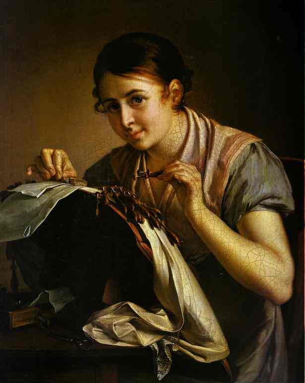 Oil painting:The Lace-Maker. 1823