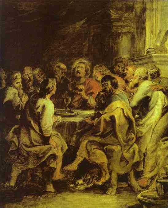Oil painting:The Last Supper. Study. 1630