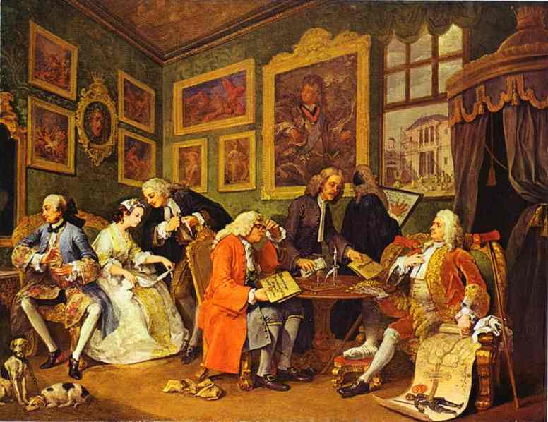 Oil painting:The Marriage Contract. 1743