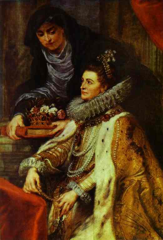 Oil painting:The St. Ildefonso Altar (right wing). Archduchess Isabella. 1630-1632