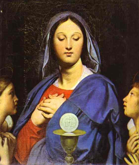 Oil painting:The Virgin of the Host. 1866