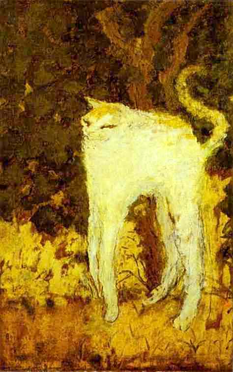 Oil painting:The White Cat, 1894