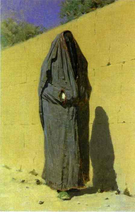 Oil painting:Uzbek Woman in Tashkent. 1873