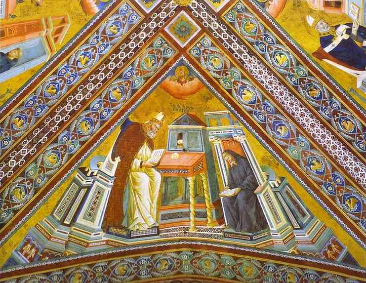 Oil painting:Vault of the Doctors of the Church, St. Jerome. ca. 1290-1295