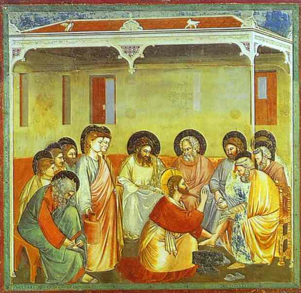 Oil painting:Washing of the Feet. 1304