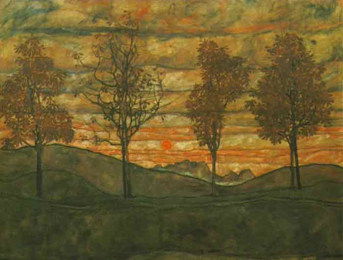 Oil painting for sale:Four trees, 1917