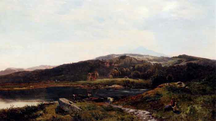Oil painting for sale:Llyn-y-Ddinas, North Wales, 1858