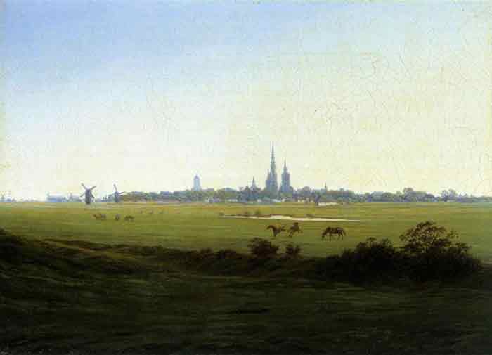 Oil painting for sale:Meadows near Greifswald, 1822