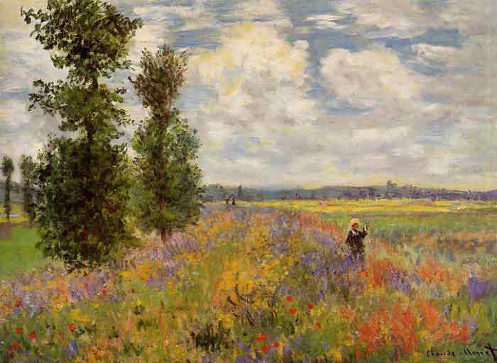 Oil painting for sale:Poppy Field, Argenteuil , 1875
