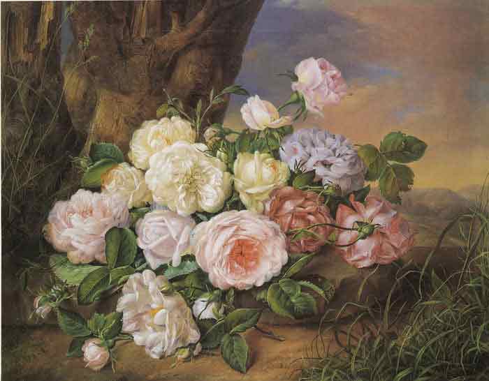 Oil painting for sale:Stilleben mit Rosen, 1858