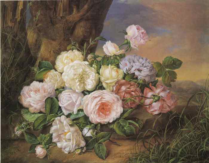 Oil painting for sale:Stilleben mit Rosen, 1858