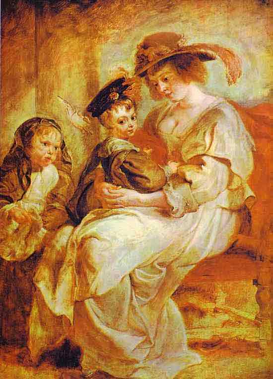 Helene Fourment with Her Children. 1635