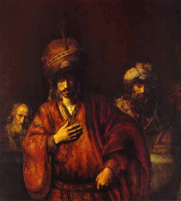 School of Rembrandt. The Condemnation of Haman (or David and Uriah). ca. 1665