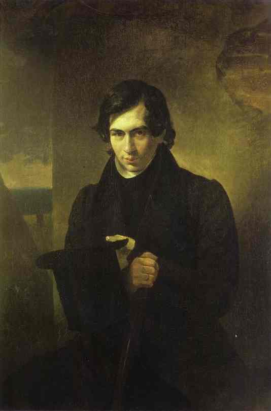 Oil painting:Portrait of the Poet and Playwright Nestor Kukolnic. 1836