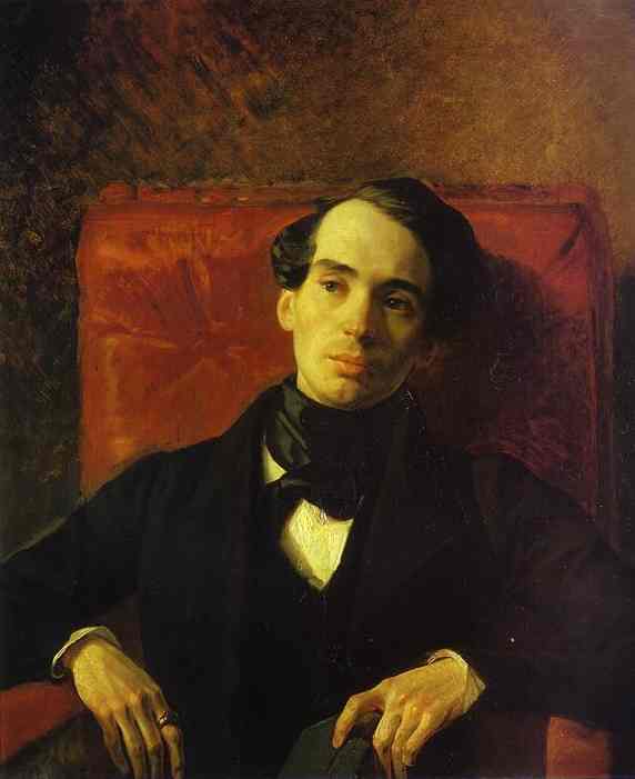 Oil painting:Portrait of the Poet and Translator A. N. Strugovshchikov. 1840