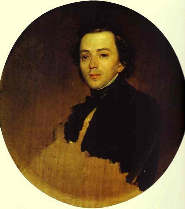 Oil painting:Portrait of V. V. Samoilov. Unfinished. 1847