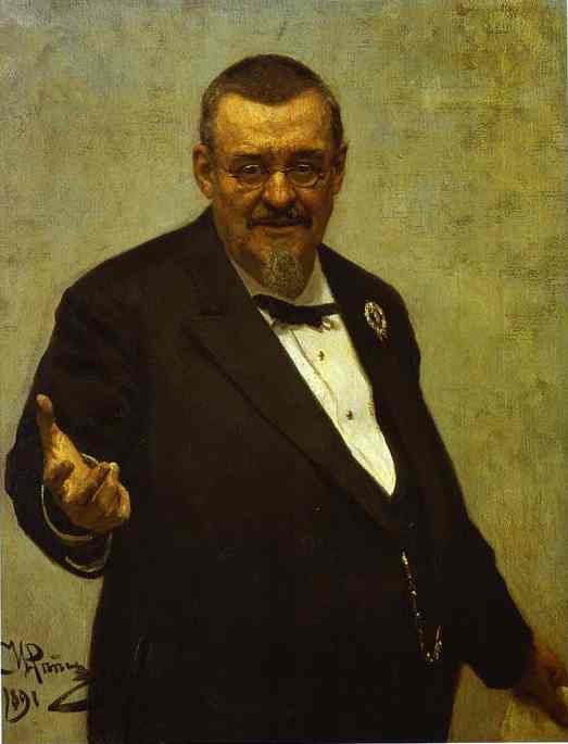 Oil painting:Portrait of the Lawyer Vladimir Spasovitch. 1891