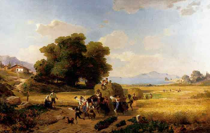 Oil painting for sale:The Last Day Of The Harvest, 1860