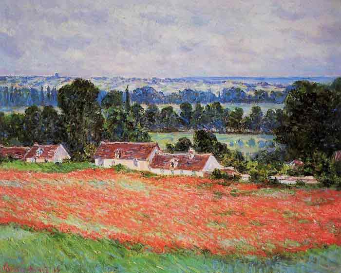 Oil painting for sale:Poppy Field at Giverny , 1885