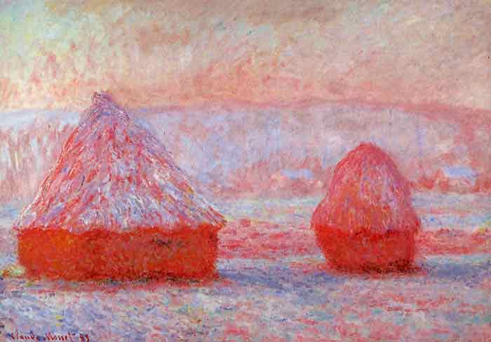 Oil painting for sale:Grainstacks at Giverny, Morning Effect , 1888