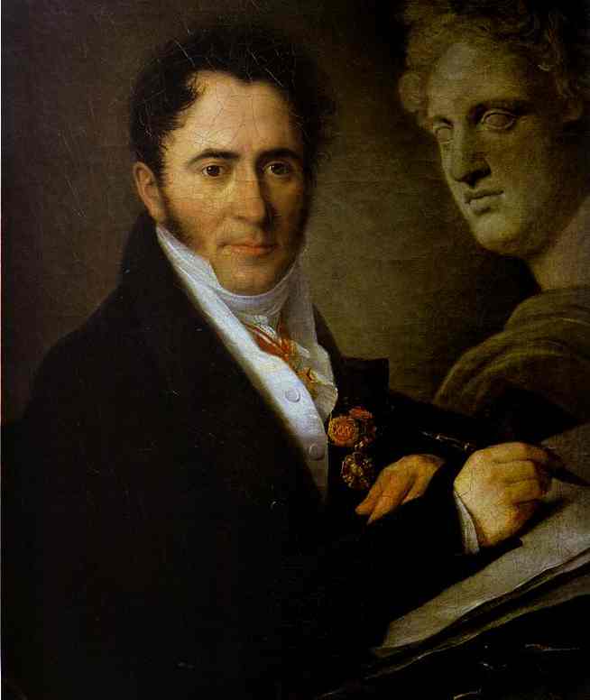Oil painting:Portrait of the Artist N.I. Utkin with a Pencil. 1841