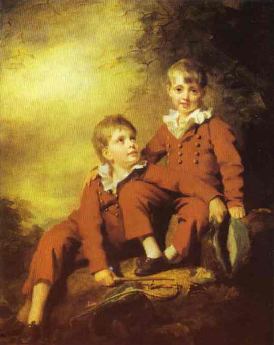 Oil painting:Portrait of the Binning Children. c.1811
