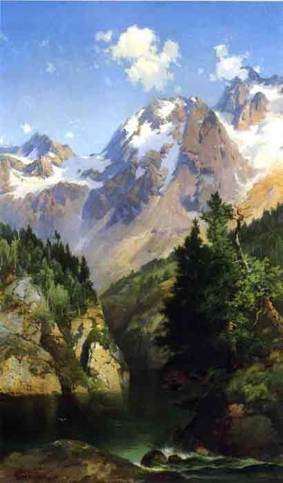 Oil painting for sale:A Rocky Mountain Peak, Idaho Territory, 1882