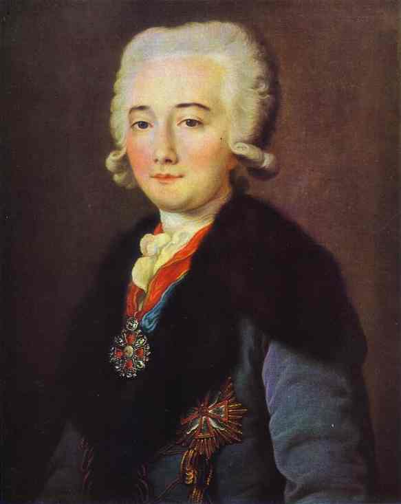 Oil painting:Portrait of Alexander Dmitryev-Mamonov. 1780