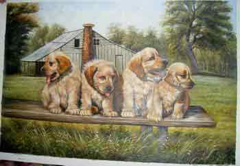 Oil painting for sale:dogs-034