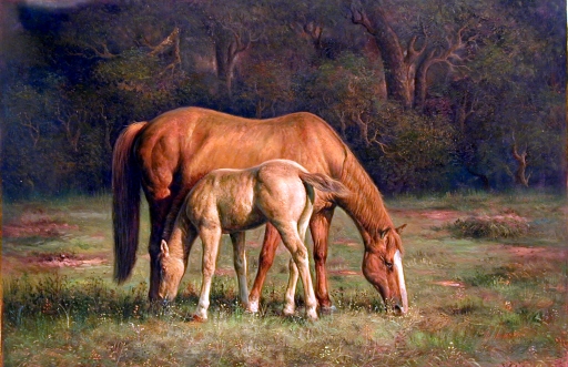Oil painting for sale:horses-001
