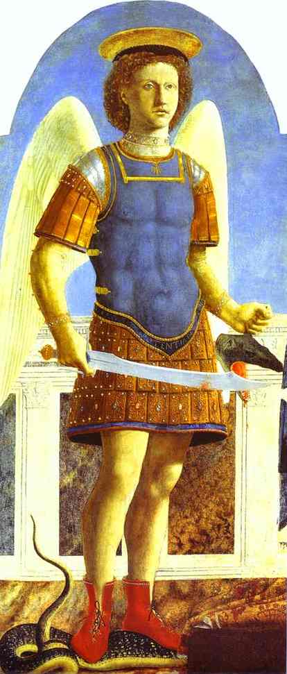 Oil painting:Archangel Michael. 1454