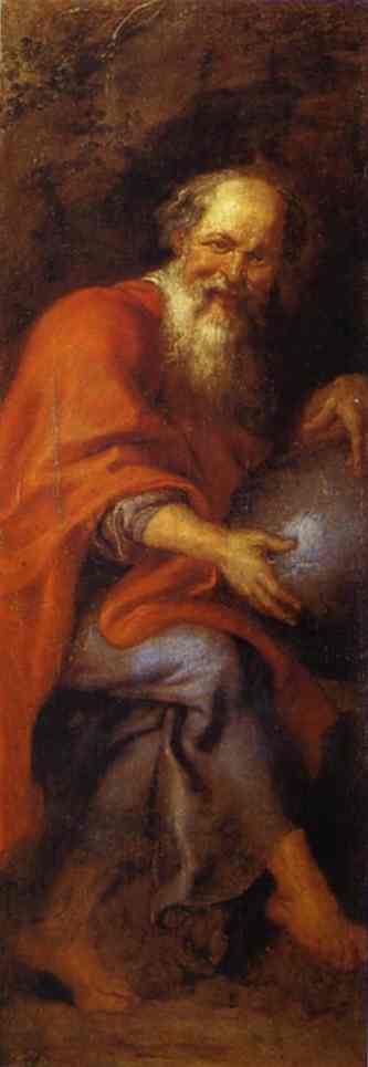 Oil painting:Democritus. 1603