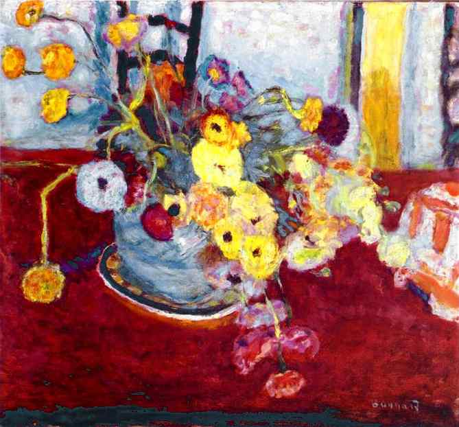 Oil painting:Flowers on a Red Carpet. 1928