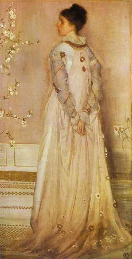 Oil painting:Symphony in Flesh Color and Pink: Portrait of Mrs. Frances Leyland. 1871