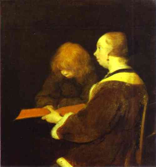 Oil painting:The Reading Lesson.