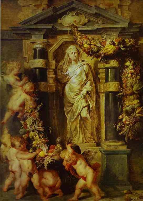 Oil painting:The Statue of Ceres. c.1615