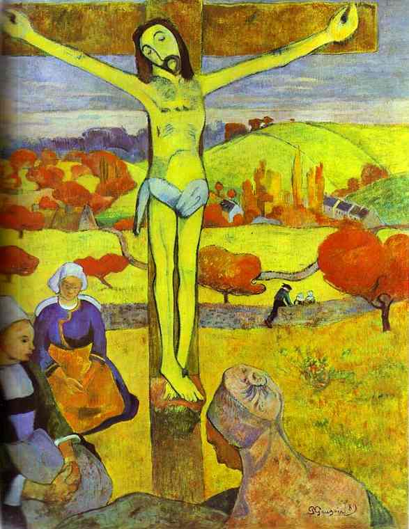 Oil painting:The Yellow Christ. 1889