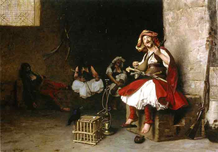 Oil painting for sale:Bashi-Bazouk Singing , 1868