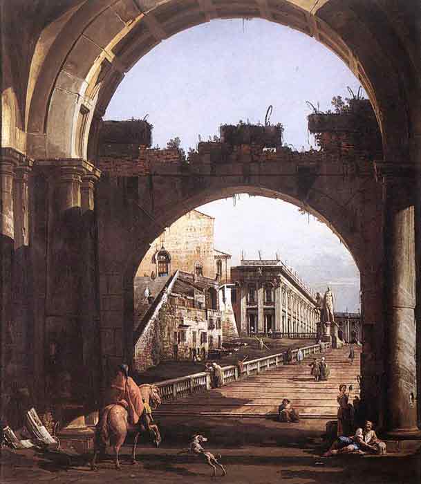 Oil painting for sale:Capriccio of the Capitol, 1743-1744