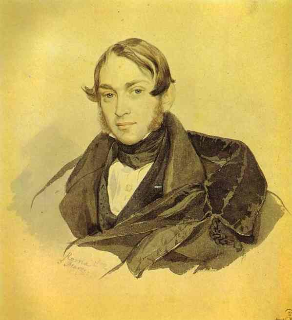 Oil painting:Portrait of S. A. Sobolevsky. 1832