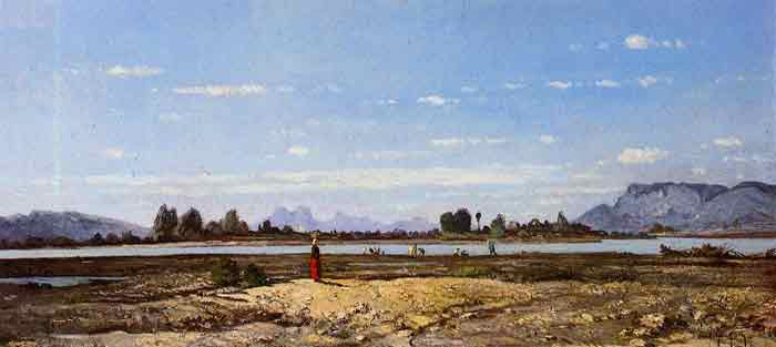 Oil painting for sale:Landscape, the Banks of the Durance, 1868