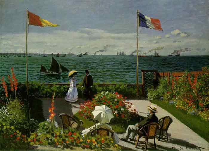 Oil painting for sale:Garden at Sainte-Adresse , 1867