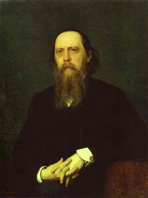 Oil painting:Portrait of the Author Mikhail Saltykov-Shchedrin. 1879