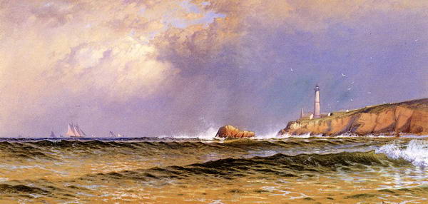A Coastal Scene with Lighthouse