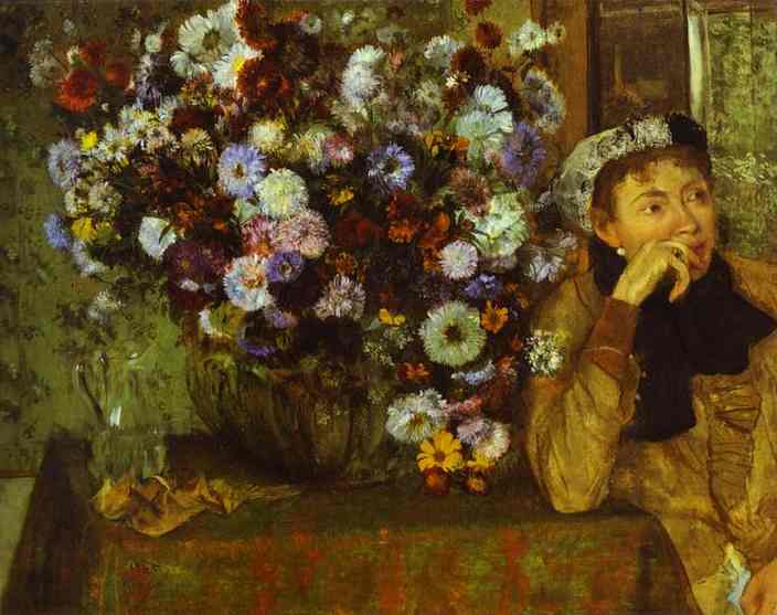 Woman with Chrysanthemums
