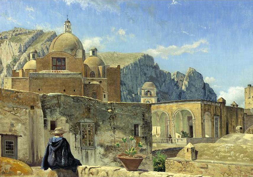 Young Boy Seated on a Wall Overlooking Capri
